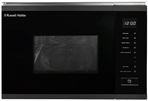 Russell Hobbs Built in 20 Litre Touch Control Digital Microwave with Grill, Defrost Setting, 5 Power Levels, 8 Autocook Settings, Dark Steel, 1 Year Guarantee RHBM2002DS