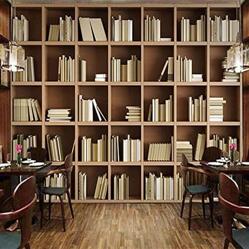 3D Selbstklebende Wandtapete Retro Abstrakte Minimalistische Bibliothek Wandkunst Kinderzimmer Restaurant Bar Shop Wohnzimmer Schlafzimmer Wand Poster Dekoration Tapete 400 (Breite) x 280 (Höhe) cm