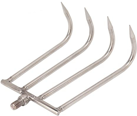 Rastrillo de Mano Pequeño y Fuerte Resistente a la Oxidación con Gancho para Malas Hierbas para Interfaces de Pesca con Varillas de Malla (Airshihr69tgduo5-11)