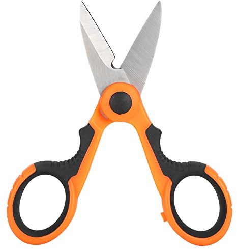 Stainless Electricians Scissors, Multi Functional Household Scissors, Insulated Wire Duct Cable Cutter Electricians Scissors, Durable and Efficient