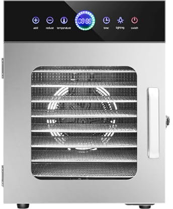 TT-YEC Stainless Steel Food Dehydrator, 10 Stainless Steel Trays, 24-Hour Timer, Adjustable Temperature 30-90°C, Fruit and Vegetable Dehydrator, Meat and Mushroom Dryer, 425W,10Th Floor