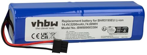 vhbw 1x Batterie Compatible avec Dreame D10s Pro, RLL11GC, R2250, L10s Pro, L10 Prime, RLS6L, RLS6A Robot électroménager (5200mAh, 14,4V, Li-ION)
