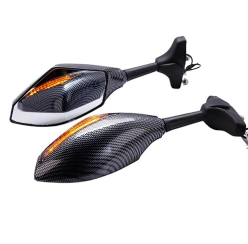 DZSYANJIASM Seitenspiegel Zubehör Motorrad Blinker Spiegel Lichter Rückspiegel Rauch Objektiv Für Suzuki Für SV650 Für Katana 600 750 1998-2007 Spiegel Set Links RECHTS