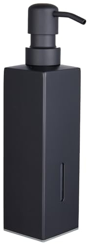 PLUSSEN Distributeur de Savon 250 ML en Acier Inoxydable Vide pour Savon et lotions pour évier de Salle de Bain et de Cuisine (13-Noir)