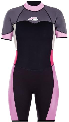 F2 Damen Neopren Anzug Gipsy - Shorty 3/2 mm Farbe/Größe wählbar - Neoprenanzug Kurz, Wassertemperatur 15-25°C, Surfanzug Kiten, Wakeboarding, Schnorcheln, SUP, Stabiler Rückenreissverschluss