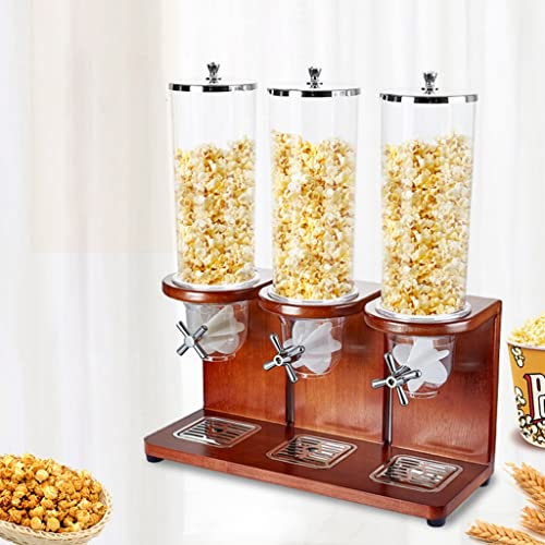 IUokLU 12L Sealed Cereal Dispenser Countertop(4Lx3) for Food Cereal Beans Nuts SnackOatmeal Organization and Storage Containers for Kitchen and Pantry，Brown-12L