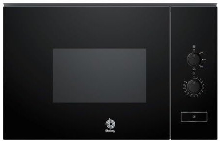 Balay - Microondas integrable, alto 38 cm, 5 potencias, Aqualisis, Plato giratorio 25,5 cm, Cristal negro, 3CP5002N3