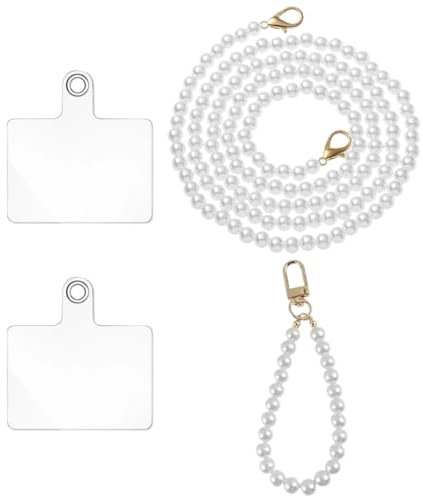 MIRKUZI Charms per cellulari Catene per cellulare in confezione da 2, compatibili con la maggior parte delle custodie per telefoni, con 2 inserti trasparenti