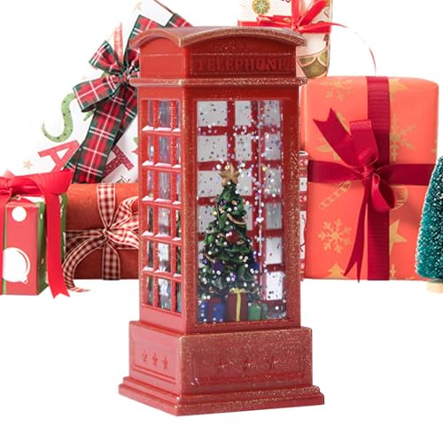 Schneekugel-Laterne, kleine Telefonzelle, Weihnachtskugeln, Tischdekoration, beleuchtete Schneekugel, Wasserlaterne für den Innenbereich, Schlafzimmer, Schreibtisch