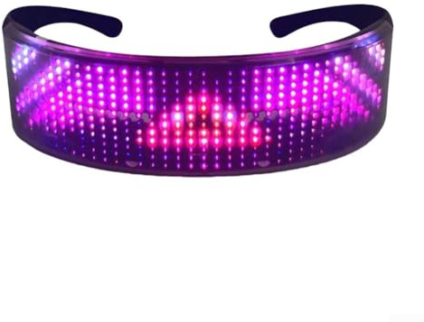 Getdoublerich LED Leuchtbrille – USB wiederaufladbare Shutter Brille für Nachtclub, Rave & Party mit App-Steuerung, coole leuchtende Brille für Erwachsene