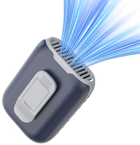Mini-Handventilatoren, tragbarer Hals-Hänge-Ventilator, Clip auf Taillenventilator (blau)