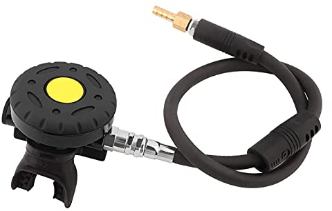 Asixxsix Atemregler der 2. Stufe für das Gerätetauchen, Atemregler der 2. Stufe, Octopus-Shisha-Atemventilköpfe, Mitteldruckschlauch, Tragbare Tauchausrüstung (Black)