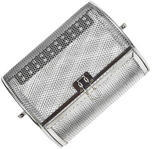 ORFOFE Panier Rotatif INOX pour Grillade Barbecue Cage à Rôtir Multifonction Panier Cuisson Frites et Fruits Secs Accessoire Four Électrique