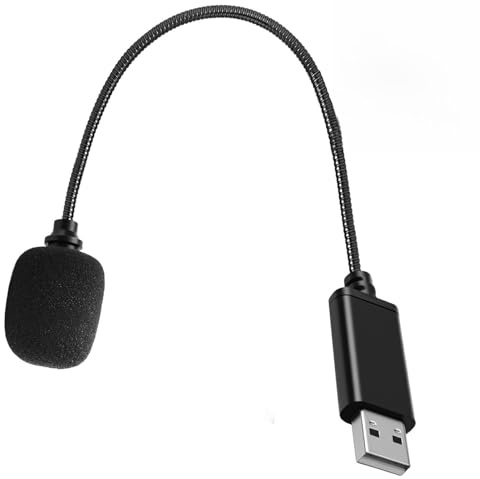 USB Microphone for Laptop and Desktop Computer Omnidirectional PC Mic with Gooseneck & Built-in Sound Card for Conferencing Gaming Chat & Podcasting Compatible with Laptop Mac PS4 Windows Linux