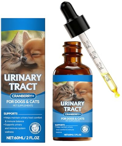 Suplemento para el tracto urinario para gatos - 60 ml Booster Gotas, Suplemento dietético aromatizado para perros - Para cachorros y gatos pequeños, medianos y grandes, raza doméstica y de viaje para
