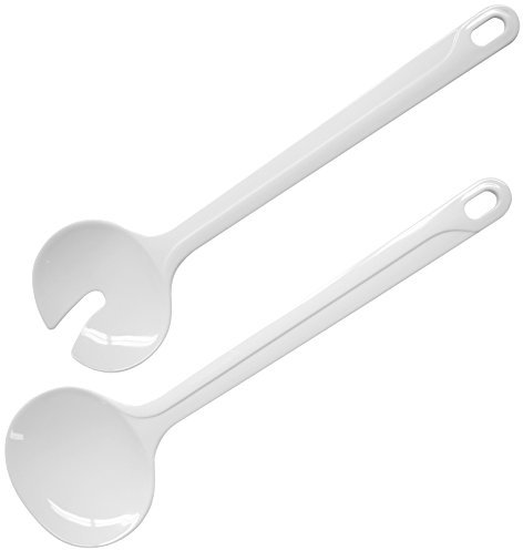 Fackelmann Salatbesteck 29,5 cm, Servierbesteck aus Kunststoff, Salatgabel und Salatlöffel, Farblich sortiert