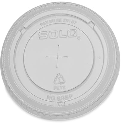 Solo 695TS Clear Lid PET 695 Flat Straw Slot (Case of 1000)