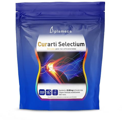 Plameca Curarti Selectium - Colágeno con Magnesio, Ácido Hialurónico, Vitamina C y Cúrcuma - Sabor Neutro - Formato Polvo, 300 gr