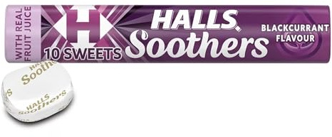 Halls Soothers Blackcurrant Flavoured Lozenges, Made With Real Fruit Juices, 45 g (Pack of 1)