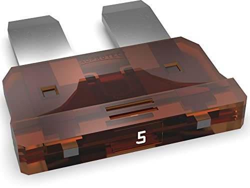 AUPROTEC Standard ATO Flachstecksicherung, 5A Ampere braun, 50 Stück | Einzelverbraucher-Absicherung, 32V/DC-Fahrzeug-Elektrik, ISO 8820-3