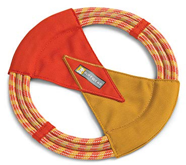 Ruffwear, Pacific Ring Dog Toy, Interactive Fetch and Tug Toy for Playing and Training, Sockeye Red