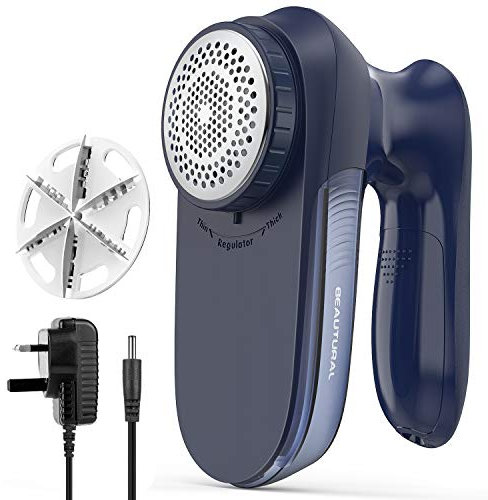 BEAUTURAL Sweater Fabric Shaver Home-Edition, Powerful & Efficient Lint Remover for Clothes and Furniture, AC Adapter or Battery Powered Pill Fuzz Remover