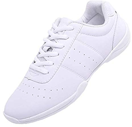 DADAWEN Damen Cheerleading Schuhe Mädchen Tanz Turnschuhe Yoga Training Schuhe Weiß