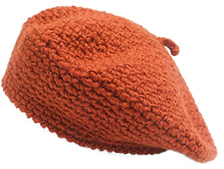 ZLYC Damen Kabel Stricken Baskenmützen Geflochtene Baggy Wolle Barett Winter Warmer Beanie(Einfarbiges Karamell)