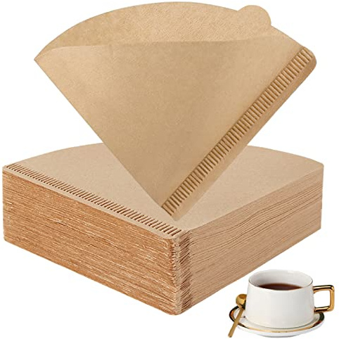 BYKITCHEN Coffee Filter Papers, Size 1, Unbleached, 200 Count | Size 01 Natural Unbleached Cone Coffee Filter Papers for 1–2 Cup Pour-Over Brewers, Pour-Over Coffee Accessories
