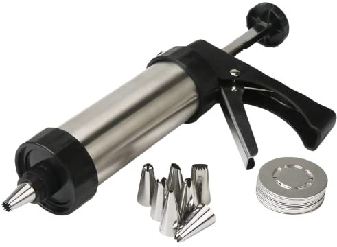 Z&K Cookie Press Gun Sets for Icing Decorations Biscuit Making Cake Toping Stainless Steel (22 Pieces)