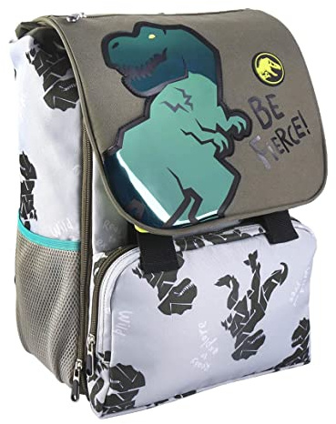 CERDÁ LIFE'S LITTLE MOMENTS - Mochila Escolar de Jurassic Park Idónea para Primaria Extensible, Espalda Ergonómica y Asas Ajustables Acolchadas - Licencia Oficial Universal Studios