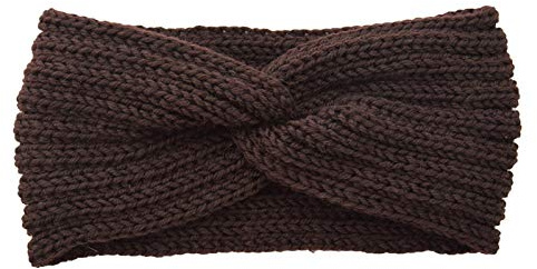 Haarband Stretch Cable Winter-Haarreif, weiche Haarbügel, wärmer für Frauen Laufen Stirnband Winter (Coffee, One Size)