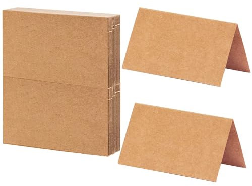 20 Pcs Wedding Blank Table Name Place Cards, Recycled Place Cards Table Name Card Brown Table Place Name Card Tags for Food Labels Table Number Sign Name Signs Messages Party Cards