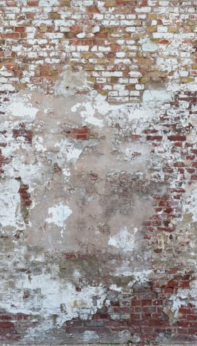 livingwalls Vliestapete - Backstein Tapete in Grün, Braun und Weiß - Wandtapete für verschiedene Räume - Wandbild XXL 2,80 m x 1,59 m