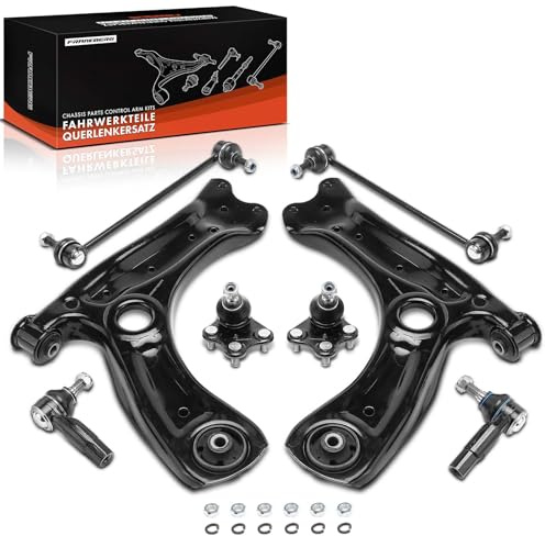 Frankberg 1x 8-teilig Querlenkersatz Vorderachse 6Q0411315A | Kompatibel mit Ibiza IV Sportcoupe 6J1 6P5, Polo 6C1 6R1, Fabia III NJ3, Ibiza IV ST 6J8 6P8, Rapid NH3 NK3 NK6