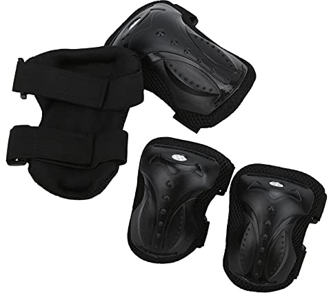 HERCHR Coussinets De Planche à roulettes De Protection, 6 Pièces éponge Genou Kit De Protection Genou Coudière Protège-Poignets Adultes Coussin De Protection De Sécurité pour Adultes Skateboard