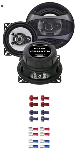 Crunch Auto Lautsprecher Boxen GTi42 300 Watt 10 cm 2 Wege Koax passend für Mercedes 190er 201 1982-1993 Armaturenbrett vorne