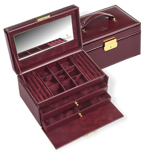 SACHER Schmuckkasten Elly acuro/bordeaux (Leder)