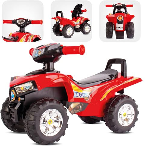 Rutschauto ab 1 Jahr, Quad Rutscher, Babyquad, Fahrzeug Rutschfahrzeug Babyauto Auto (Rot)