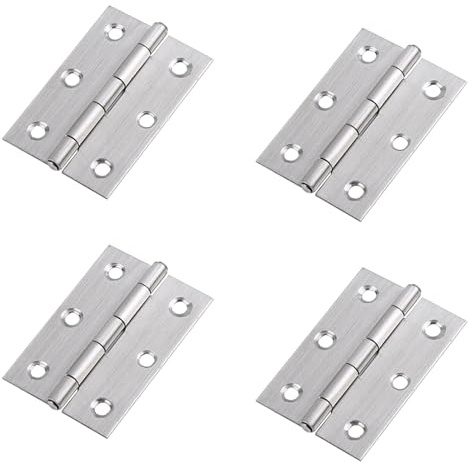 Leliafleury 4Pcs Folding Door Hinges 63mm(2.5 inch) Stainless Steel Hinges for Window Cabinets Closet Drawer Boxes