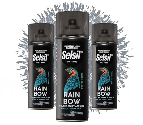 DETERMONDO 3 Bombolette di Vernice Spray Acrilica 400ml Bombolette Spray Colorate Multiuso per Interni ed Esterni (Ral 7001 Grigio Argento)