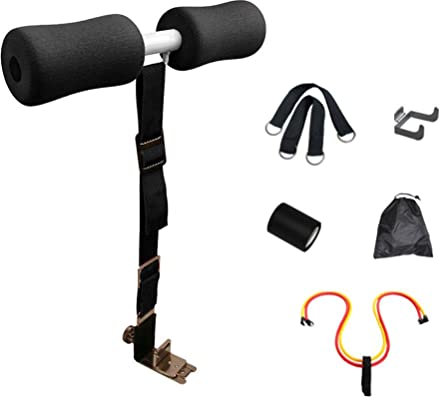 Keenso Kniesehnen-Curl-Gurt, Sit-Up-Trainingsassistent, Setup-Curl-Gurt für Heimtraining (Black)