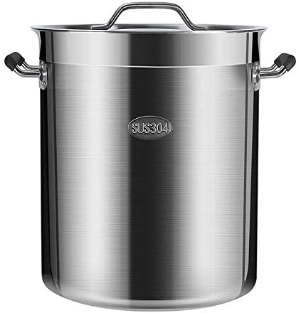 ANSNOW Soup Bucket/Commercial 304 Grade Stainless Steel Thickened Brine Pot/Breakfast One-Piece Soup Pot Porridge Pot/25Cm
