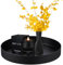 Vassoio Rotondo in Metallo Nero - Decorativo, Stoccaggio Desktop, da Servizio, Portagioielli per Anelli - per Ingresso, Bagno, Scrivania (Ø 20 cm)
