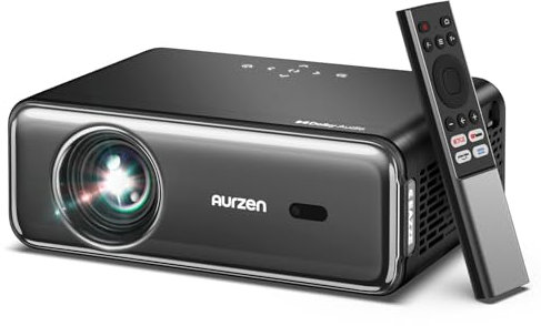 AURZEN EAZZE D1 Pro Proiettore Intelligente con WiFi e Bluetooth, Certificato Netflix Ufficiale, Altoparlanti da 20W, Dolby Audio & dbx-tv Total Sonics, Auto Focus & Keystone, 1080P Nativo per Cinema