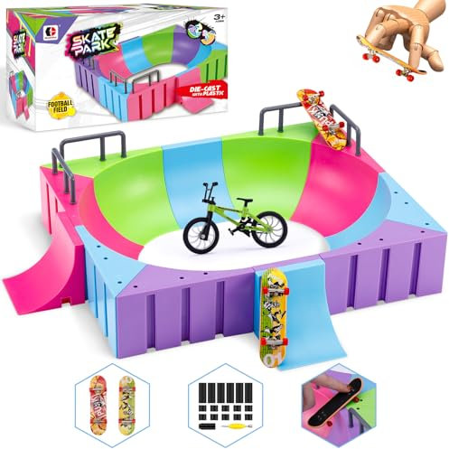 Tlater Mini Finger Skateboard Rampen Sets, 14 in 1 Finger Skateboard Park Kits für Anfänger und Enthusiasten