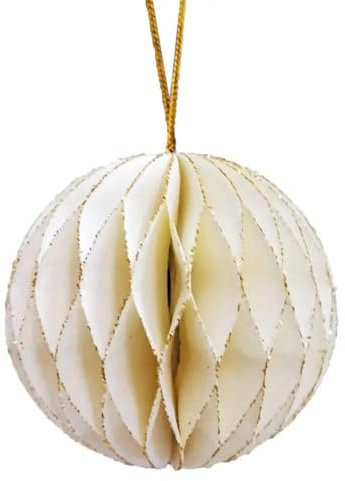 Papier-Weihnachtsbaum, Wabenball, Exquisite Laterne/kugelförmiger hängender Weihnachtsbaum-Anhänger, Mini-Weihnachtsthema-Party, weiß