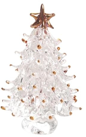 Weihnachtsbaumfiguren,Weihnachtsschmuck aus Glas | Kleine Weihnachtsbaum-Miniatur-Weihnachtsfigur | Sammlerkunst-Glasstatue, Tisch-Weihnachtsbaum, Puppenhaus, Miniatur-Winterfiguren für die Weihnachts