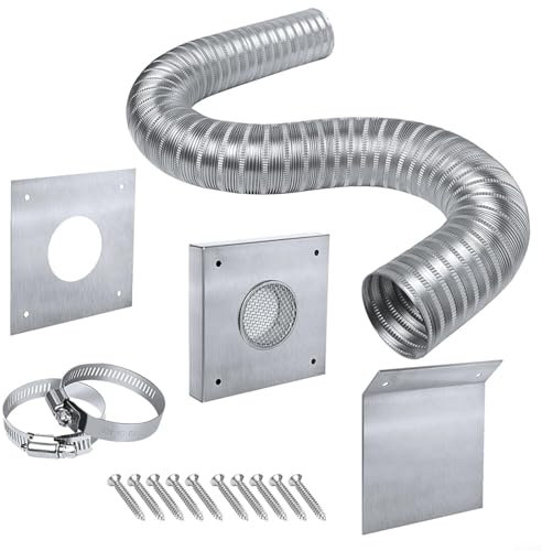 Kit aria esterna per stufa a pellet, kit tubo stufa a pellet, 5,1 x 152,4 cm, migliora l'efficienza della combustione di pellet di legno per risparmiare carburante