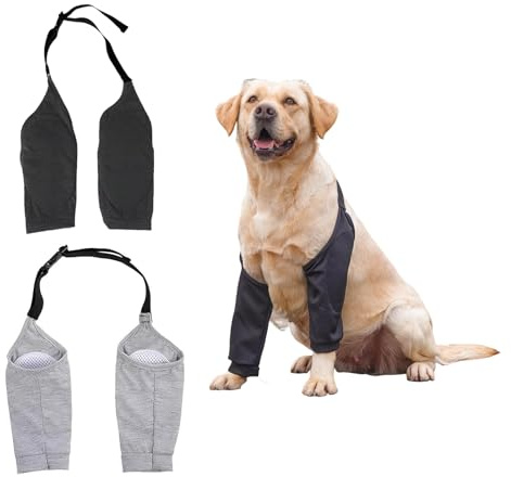PARFCO Ellenbogenbandage Hund 2 Stück, Kniebandage Hund Verstellbar | Mit Mesh-Material, Verstellbarer Sitz für Hunde, Geeignet als Gelenk- und Vorderbeinschutz im Alltag